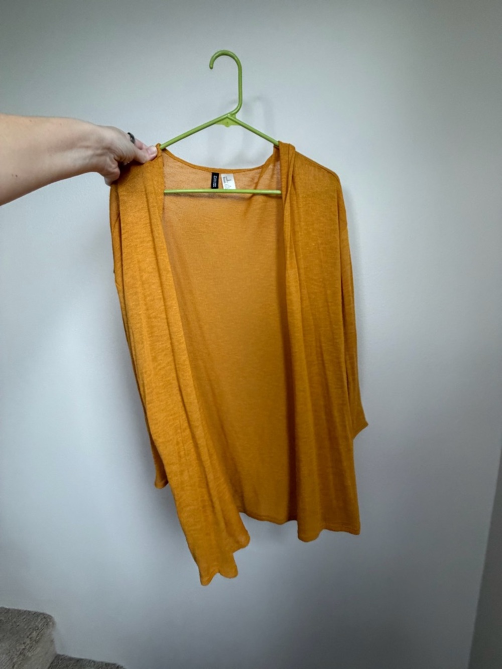 H&M Divided Open-Front Cardigan in Mustard Yellow